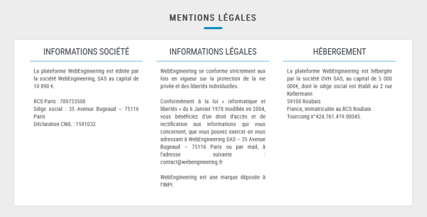 Mentions légales WebEngineering.fr, août 2022