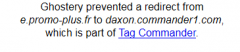 Alerte tracking publicitaire sur le lien de redirection vers Daxon
